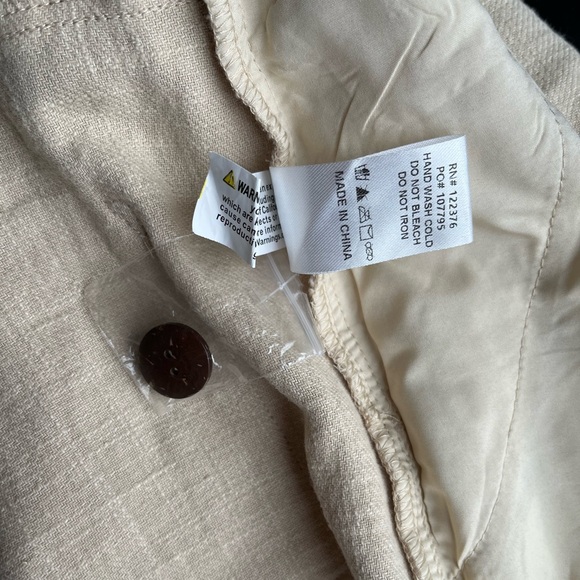 Bond Linen Blend High-Waist Pants Women’s Medium Coastal Capsule Wardrobe Chic - Picture 3 of 5